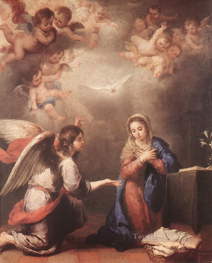 Annunciation Spanish Baroque Bartolome Esteban Murillo Oil Paintings